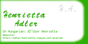 henrietta adler business card